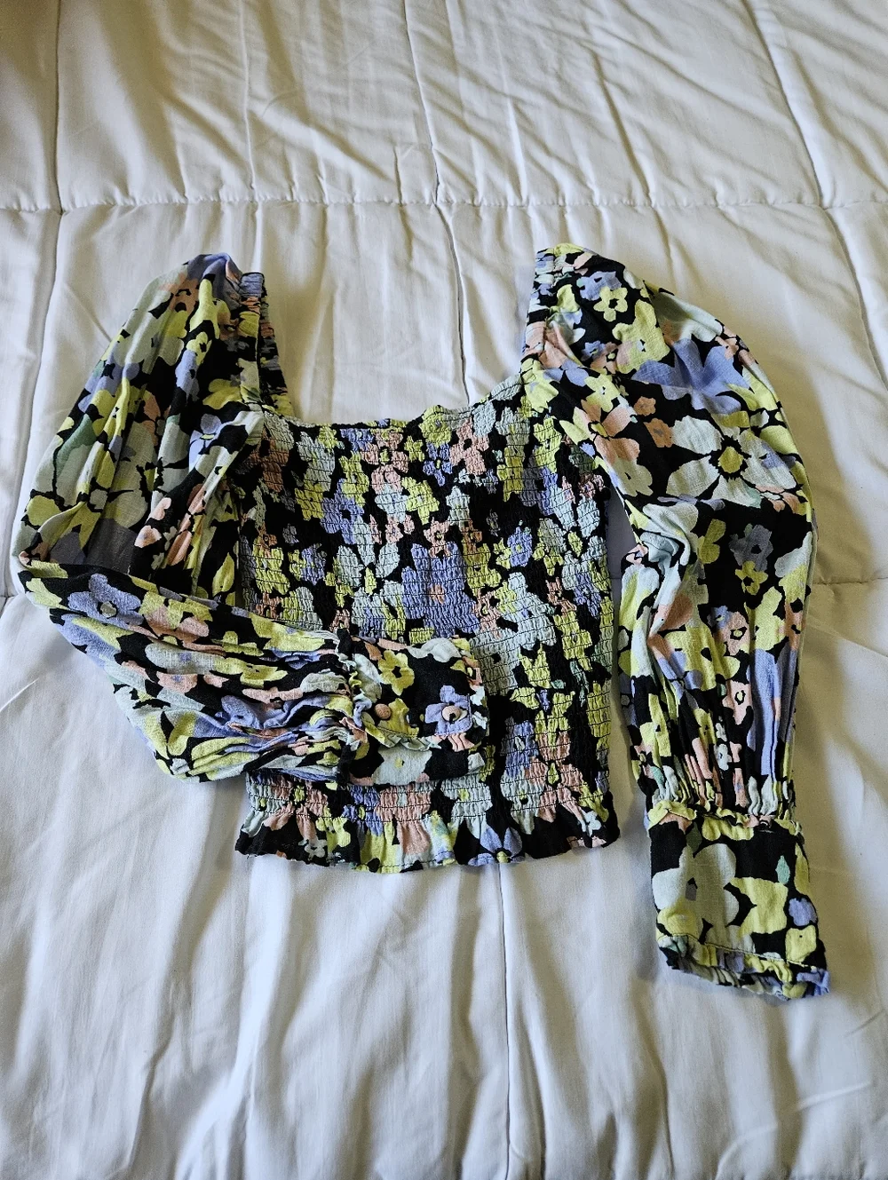 Free People Ariana Printed Crop Top- Size XS